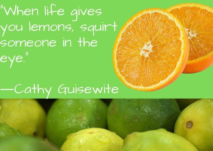 When life gives you lemons, squirt someone in the eye.―Cathy Guisewite