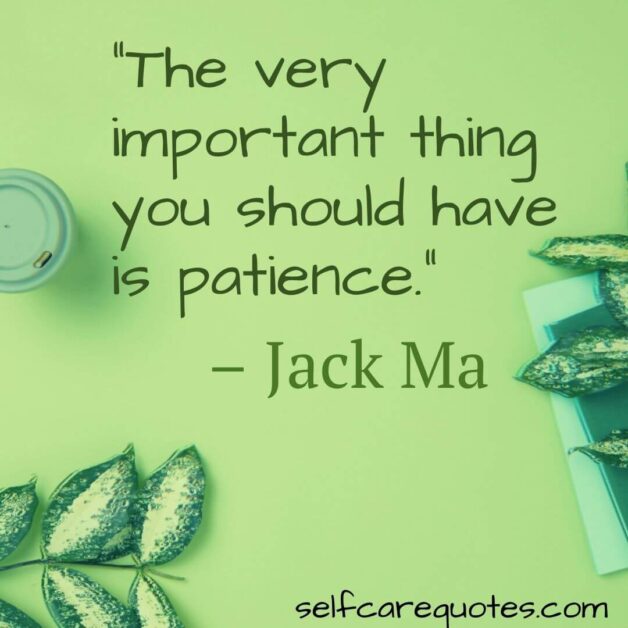The very important thing you should have is patience. – Jack Ma