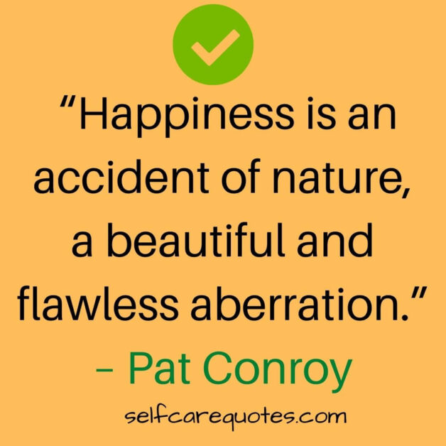 “Happiness is an accident of nature, a beautiful and flawless aberration.”– Pat Conroy