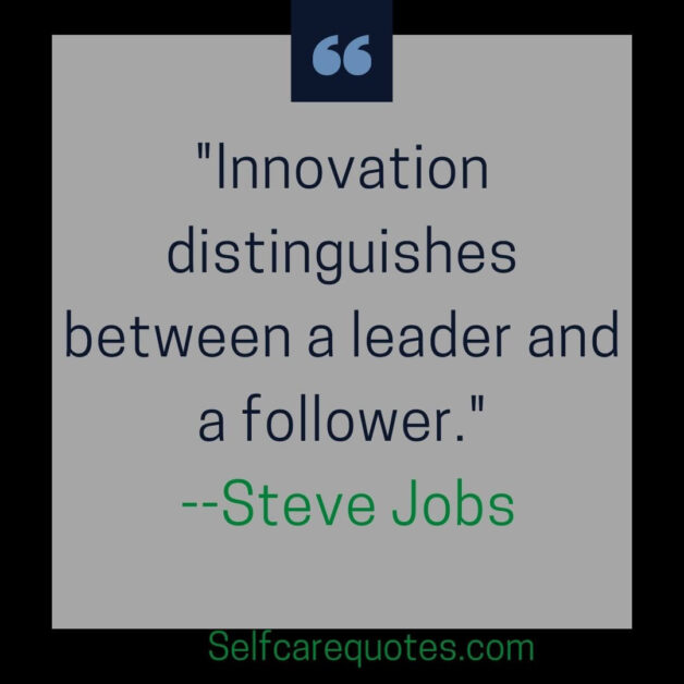 "Innovation distinguishes between a leader and a follower." --Steve Jobs