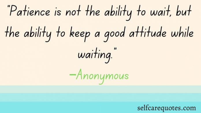 Patience is not the ability to wait, but the ability to keep a good attitude while waiting.-Patience Quotes