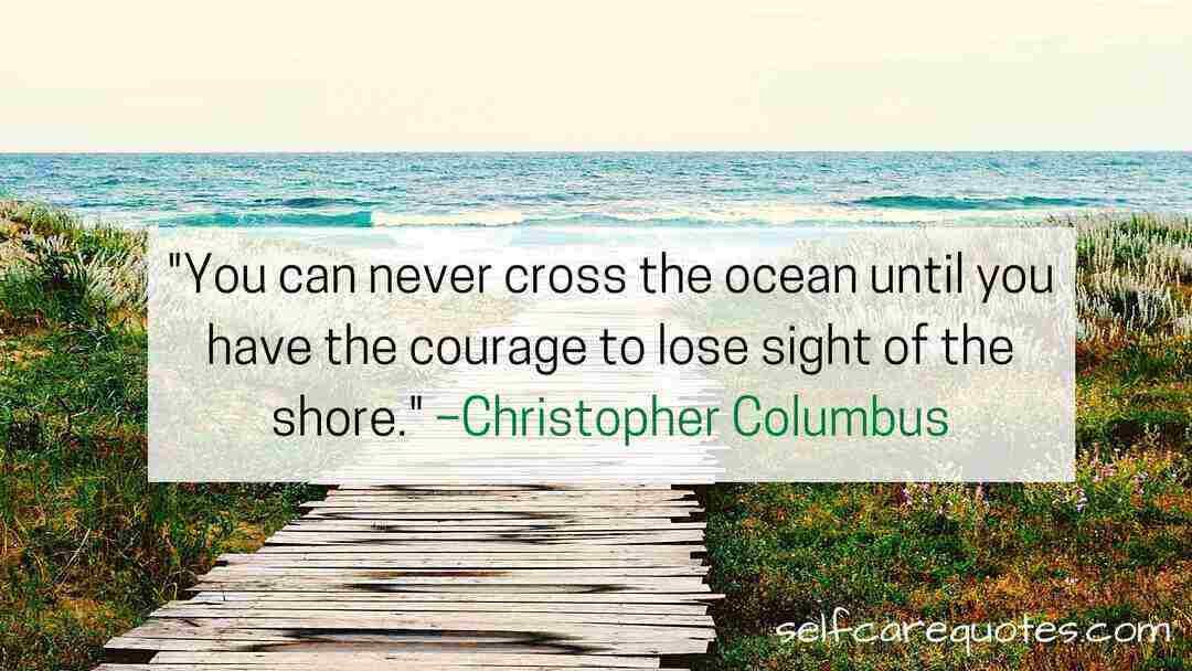 You can never cross the ocean until you have the courage to lose sight of the shore. –Christopher Columbus