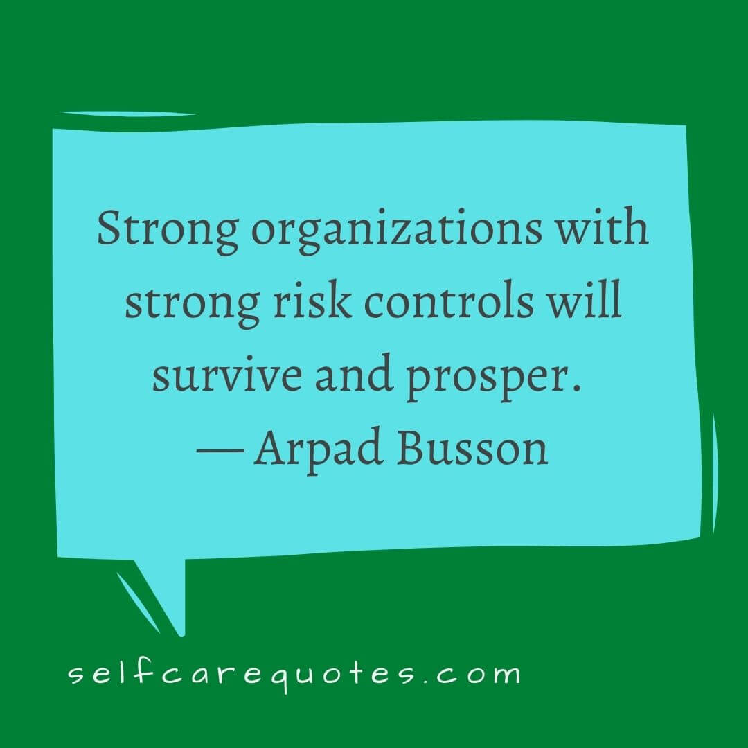 Strong organizations with strong risk controls will survive and prosper. — Arpad Busson