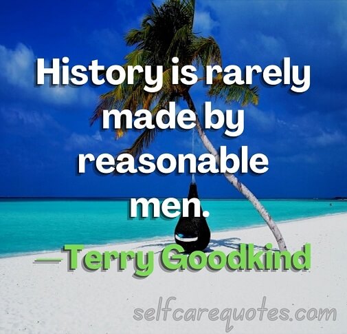 History is rarely made by reasonable men. —Terry Goodkind