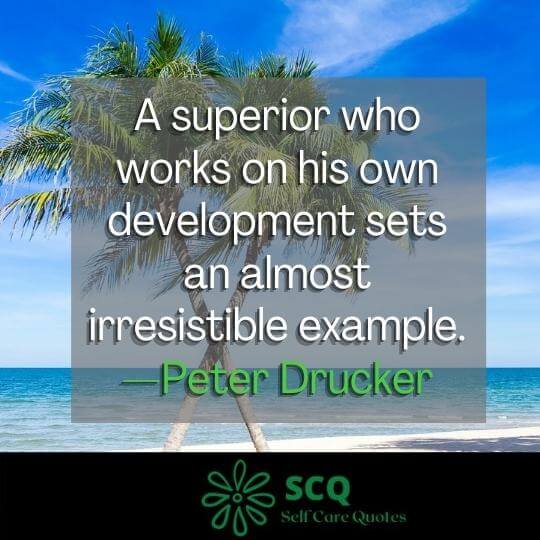 A superior who works on his own development sets an almost irresistible example.—Peter Drucker